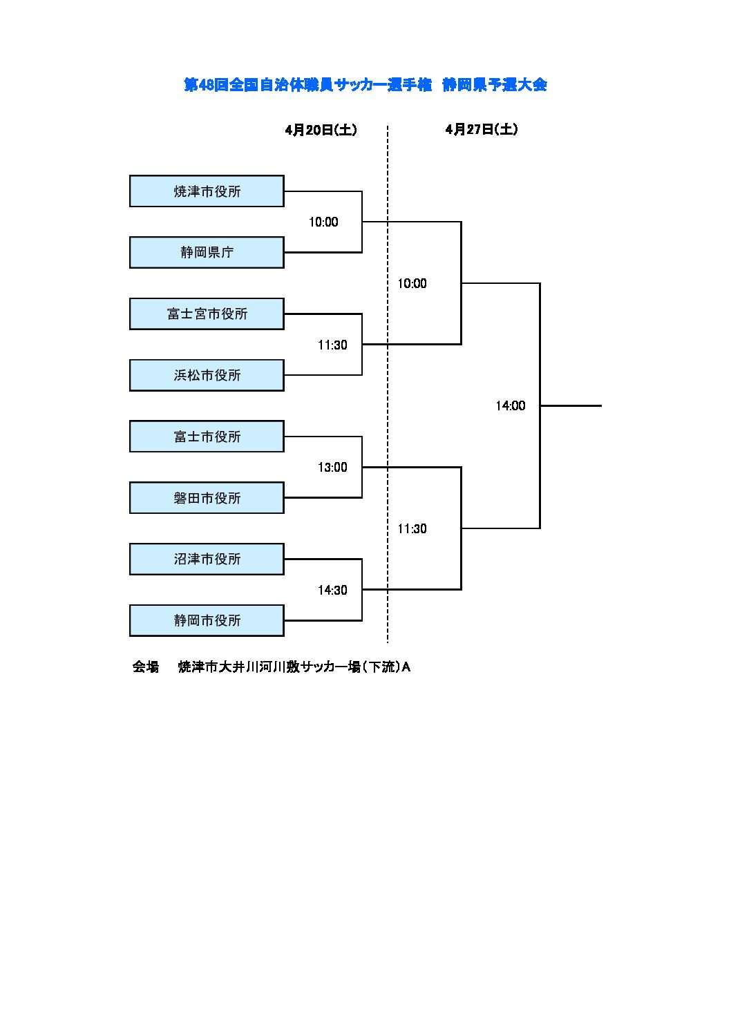 第48回全国自治体職員サッカー選手権大会 静岡県予選大会 一般財団法人 静岡県サッカー協会 第48回全国自治体職員サッカー選手権大会 静岡県予選大会 一般財団法人 静岡県サッカー協会